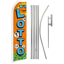 16 Ft Advertising Flag Complete Kit (Flag+Pole+Ground Spike)
