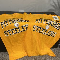 Two brand new Steelers T-shirt size smallAnd genuine leather water bottle holder attaches to belt or?