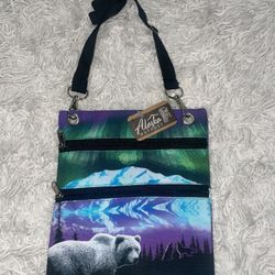 Beautiful Alaska purse from Alaska trip with adjustable strap with tags