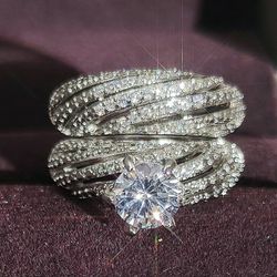 2pc Engagement Ring Sets With Box Sz 7