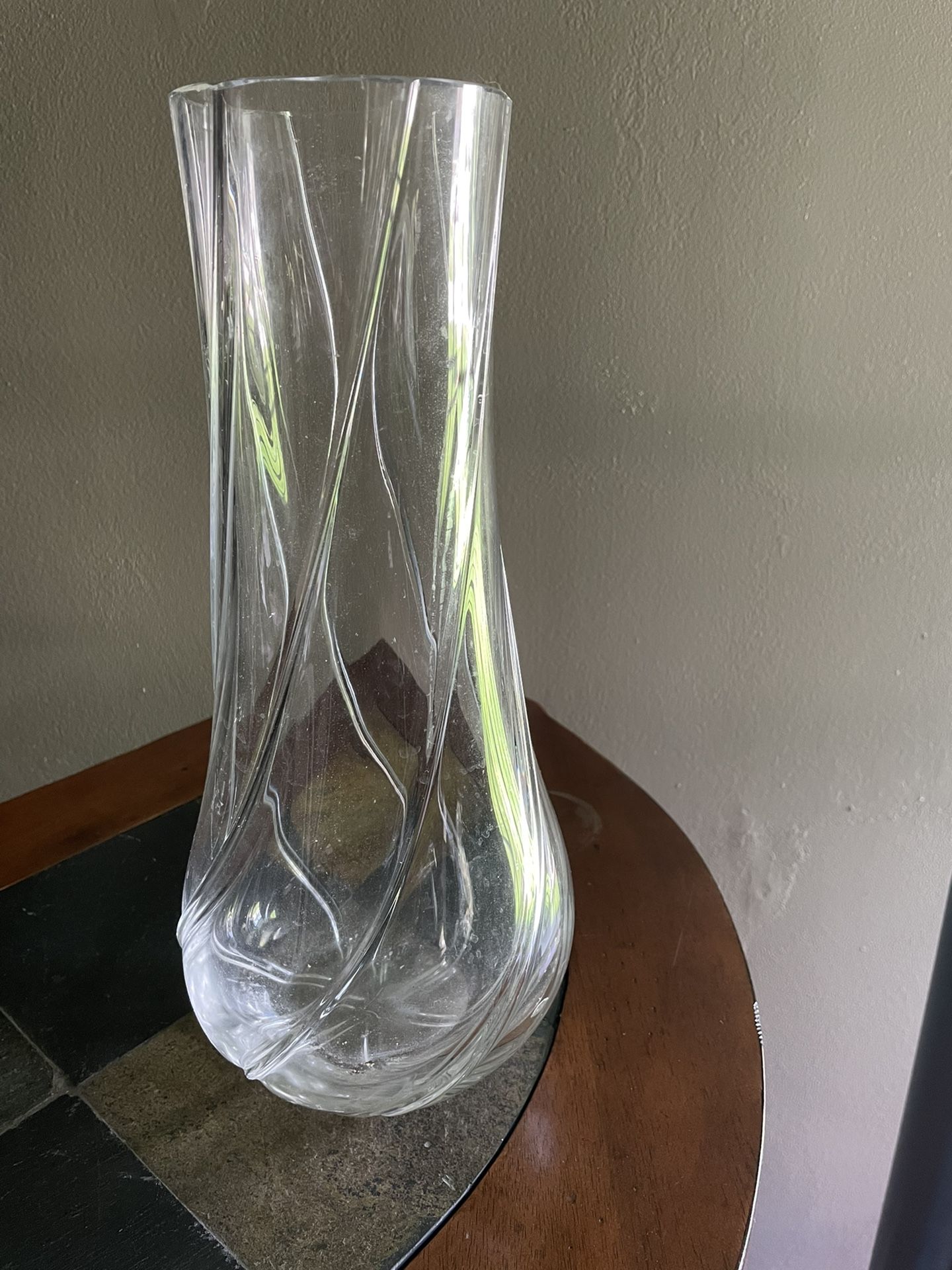 Large Mikasa Clear Cut Glass Vase