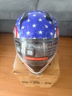 Full Face Motorcycle Helmet American Flag Design