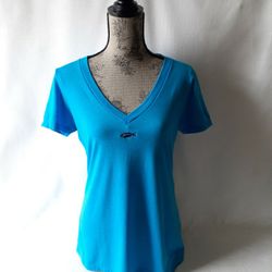 Menemsha Blues women's blue v-neck short sleeve top size XL