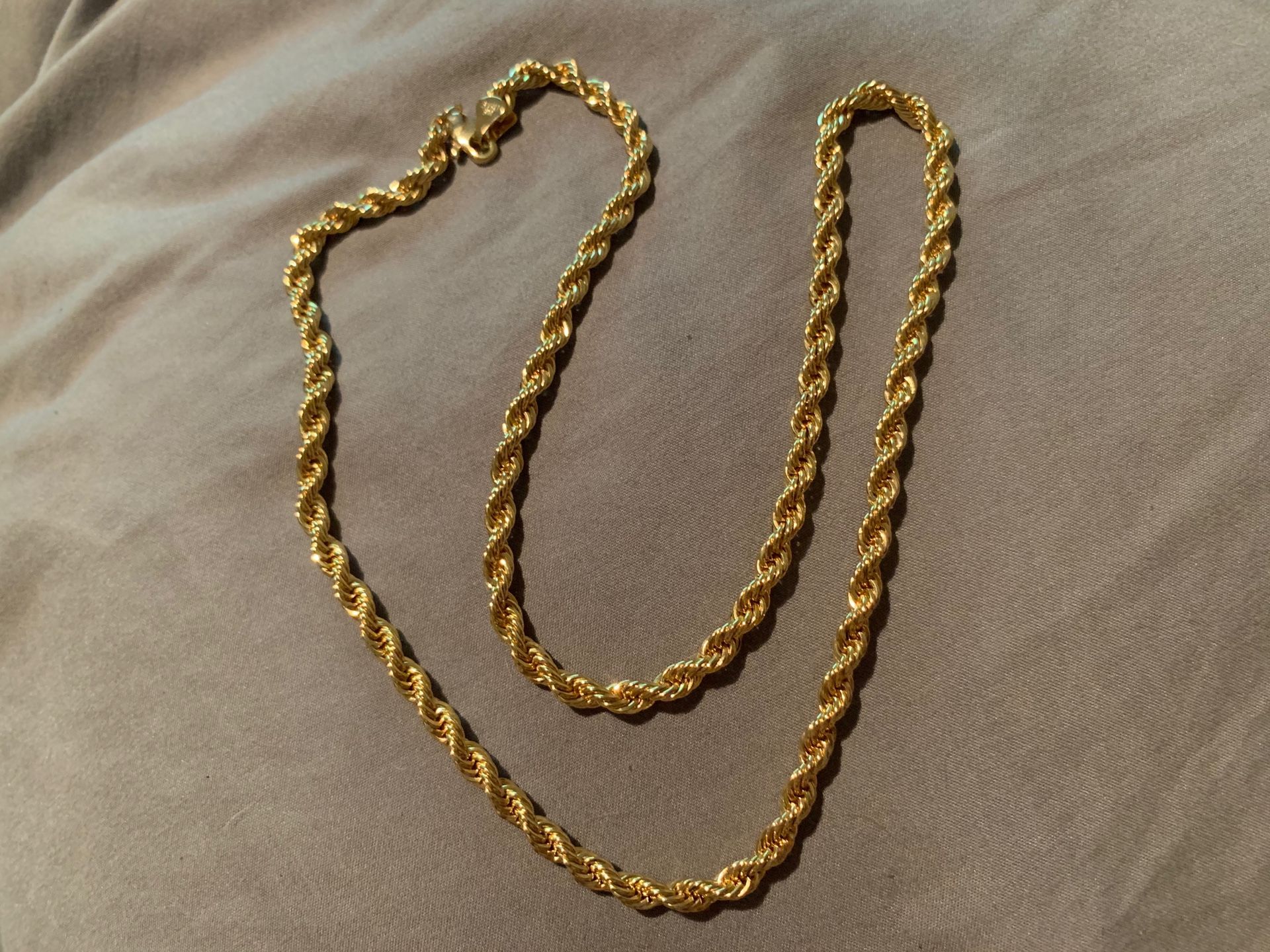 Real Gold 14k rope chain 24 length 4.5mm