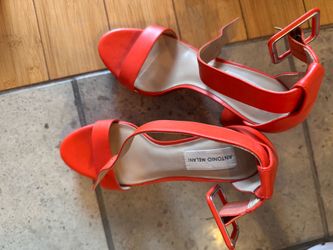 Antonio Melani Orange Strappy Sandal Heels