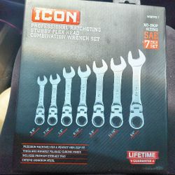 ICON 7 PIECE FLEX HEAD RATCHETING WRENCH SET 