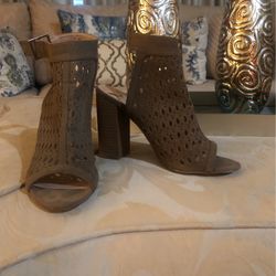 Dark Tan Open Toe Heels