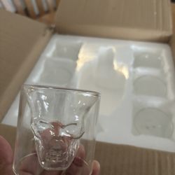 Skull Wine Decanter With 6 Matching Glasses