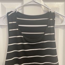 SHEIN black and white striped ruched tank top. Size Large