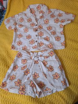 Floral Two-Piece Crop Top and Shorts Set