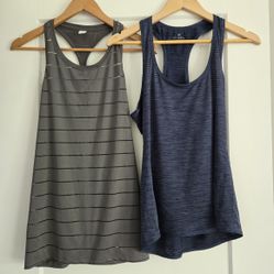 Athleta Women's Medium Gray and Blue Tank Tops 