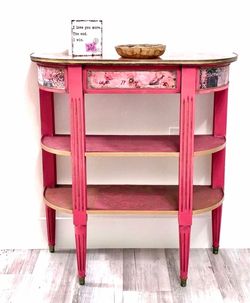 Refurbished Pink Painted Console Table 💕 Please Read Description 💕