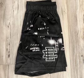 Black Eric Emmanuel Basketball Shorts with Graphic Print sizes S/M/L/XL