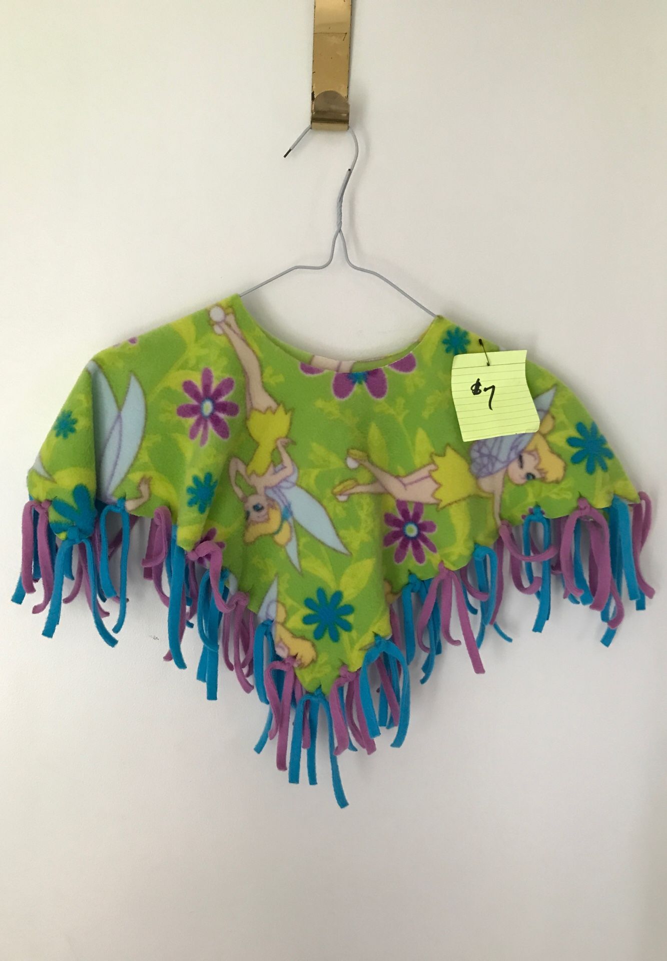 Handmade Tinker bell fleece poncho size small