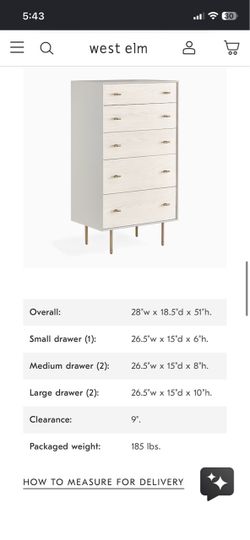 West Elm Dresser and nightstands