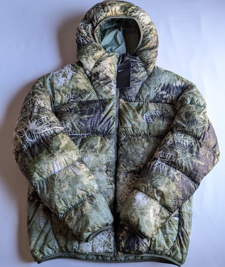 Nike ACG Therma-FIT ADV Lunar Lake Hooded Puffer Jacket Camo Green Mens Size M