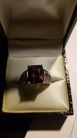 925 sterling silver with chocolate colored stone ring size 7