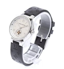 Louis Vuitton Tambour Watch Black Monogram Strap