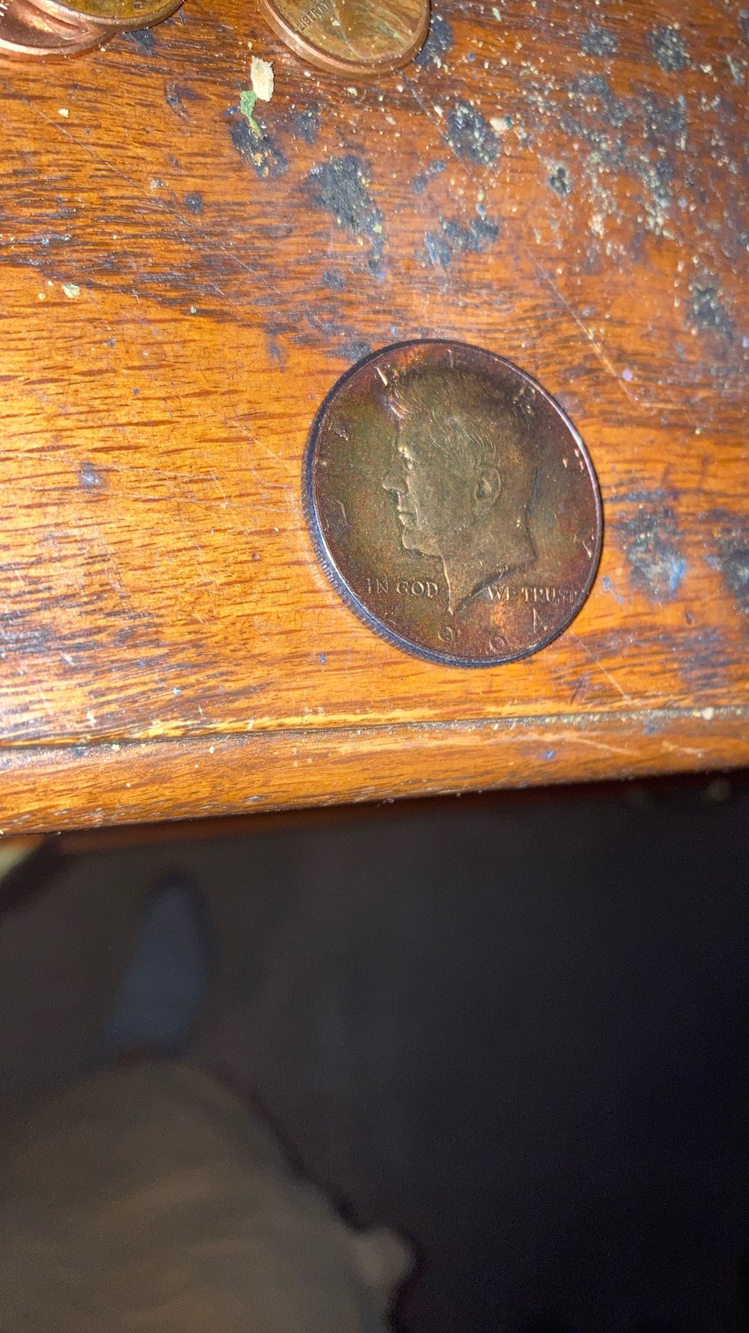 1964 P Surface Damaged Moisture Damaged Kennedy Half Dollar .50C $0.50 XF-Xtrely Fine Uncirculated Rainbow Effect Error