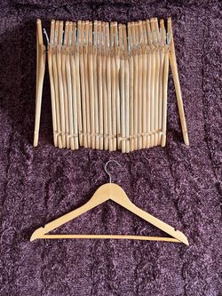 30x Matching Wooden Clothes Hangers