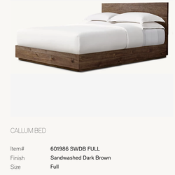 RH/Restoration Hardware Full size bed frame and headboard