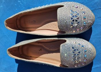 Link Forever Girl's Rhinestone Studded Slip On Ballet Flats 
