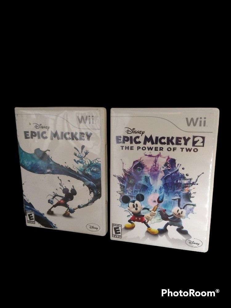 Epic Mickey 1&2 set games
Disney Epic Mickey Mouse Wii games. Both have normal wear and have been tested and work perfectly. Won't sell separately so