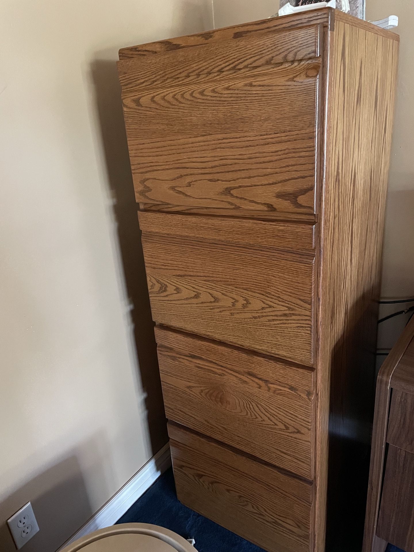 Wooden four drawer filing cabinet