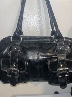 ALDO Black Leather Buckle Bag 