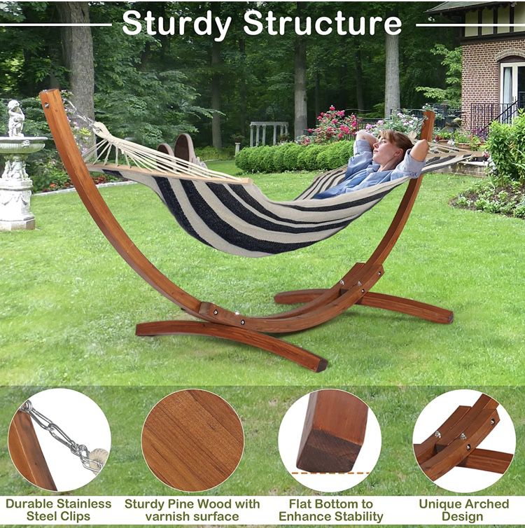 10 Foot Wooden Stand With Hammock - New In Box