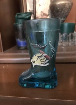 6 Blue Shot Glasses