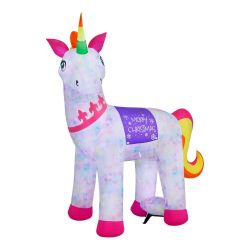 NEW Christmas LED 7FT Unicorn Airblown Inflatable