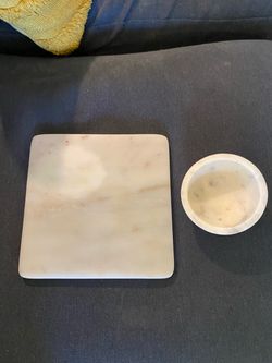 Small Marble Tray And Bowl/ Read Description
