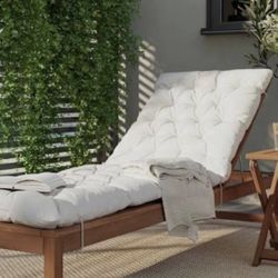 Ikea Kuddarna chaise pad sun lounger cushion outdoor light gray patio backyard garden swimming pool hot tub accessories   