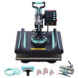 New Heat Press Machine, 12 x 15 inch, 8 in 1 Heat Transfer Machine with 30 oz Tumbler Press, 360° Swing Away Digital T-Shirt Pressing, Teflon Coating,