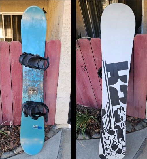 K2 AMBUSH 184CM snowboard Burton Mission Bindings Blue White Black Powder Mammoth