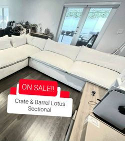 Crate & Barrel Lotus Sectional Couch Sofa