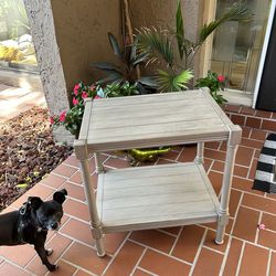 Weathered Wood Gray/Beige Side Table
