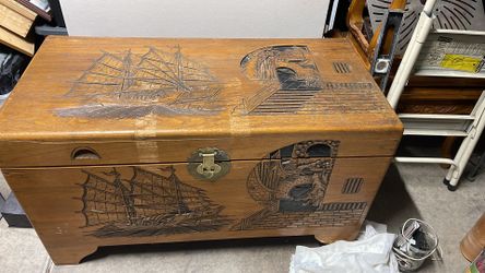 Vintage Hand Carved Chinese Chest