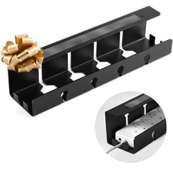 Under Desk Cable Management Tray, No Drill Steel Cable Tray for Under Desk Wire