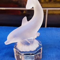 Vintage And Retired Goebel Lead Crystal Dolphin Figurine 