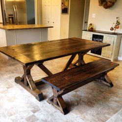 Farmhouse Rustic Tables And Kitchen Islands. 