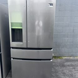 Frigedaire 36 in. 26 cu. ft. Standard-Depth 4-Door French Door Refrigerator in Fingerprint-Resistant Stainless Steel Look