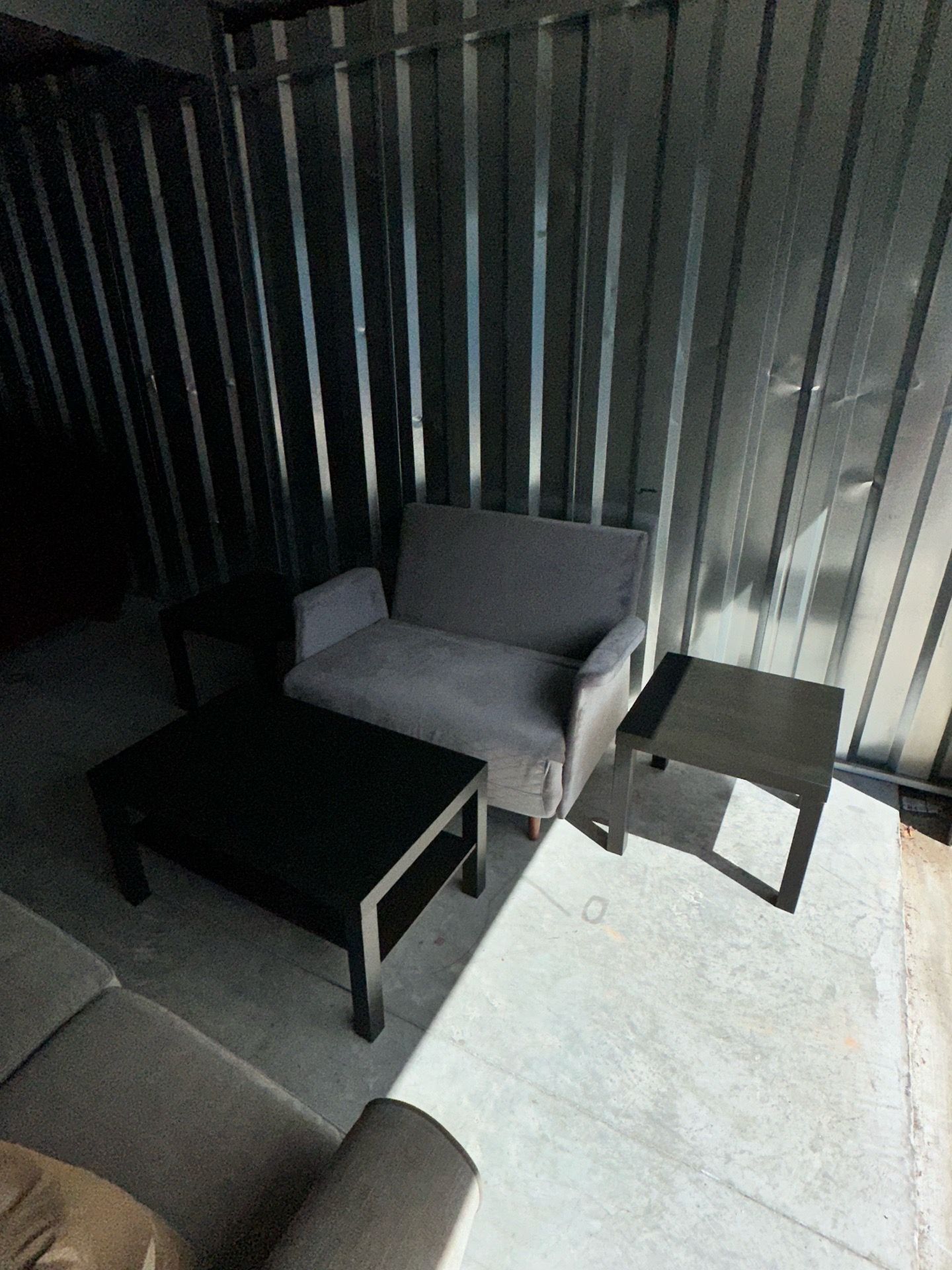 Loveseat Sofa / Bed Modern Style Gray Velvet W/ Coffee Table & 2 End Tables‼️$130‼️FREE DELIVERY ‼️