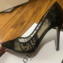 Guess Black Mesh Heels 