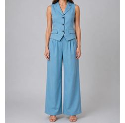 Blue wide leg pants and vest set #widelegpants #coordinated size large