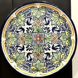 Handmade And Painted Mexican Plate Uriarte Talavera Pottery 