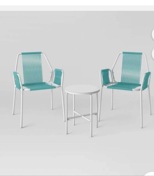 Color Green Fisher 3pc Outdoor Patio Chat Set New In Box 📦 