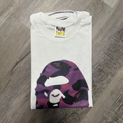 Bape Head Purple Camo Tee Shirt