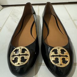 Black Tori Burch Size 11 Flat Shoes 